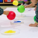 First year classroom – painting with balloons